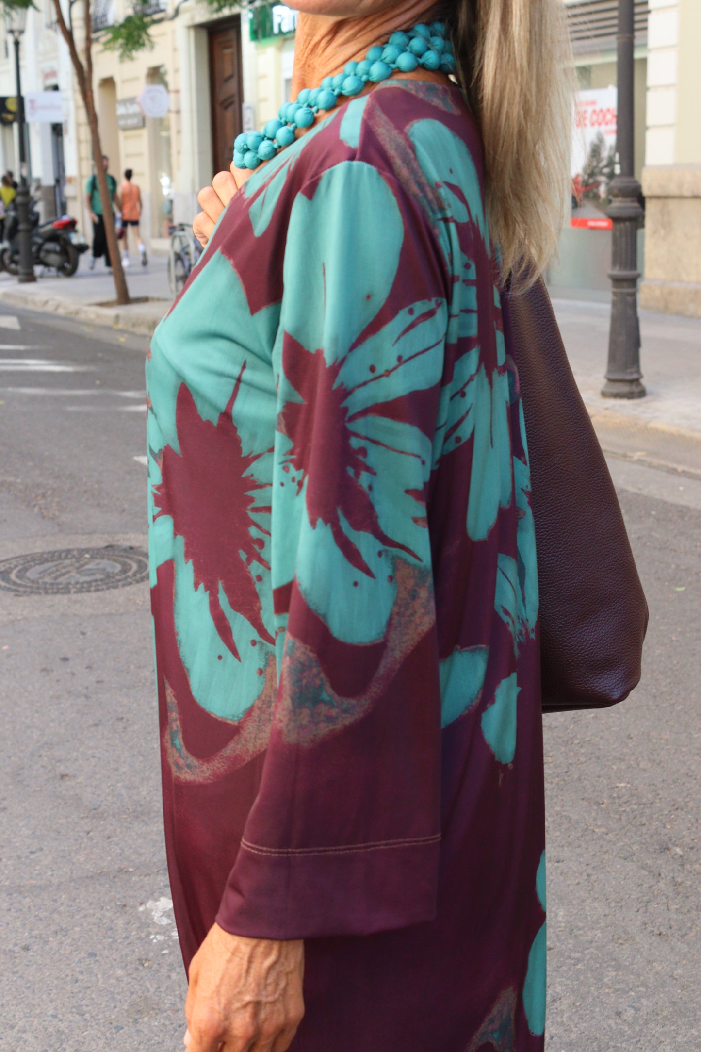 VESTIDO FLOR TURQUESA