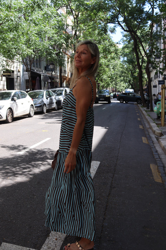 VESTIDO ZEBRA TURQUESA