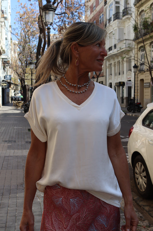 CAMISETA LU BLANCO ROTO