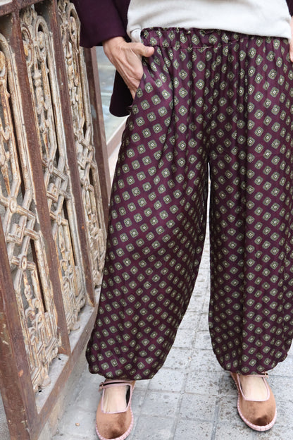 PANTALÓN BOMBACHO BERENJENA